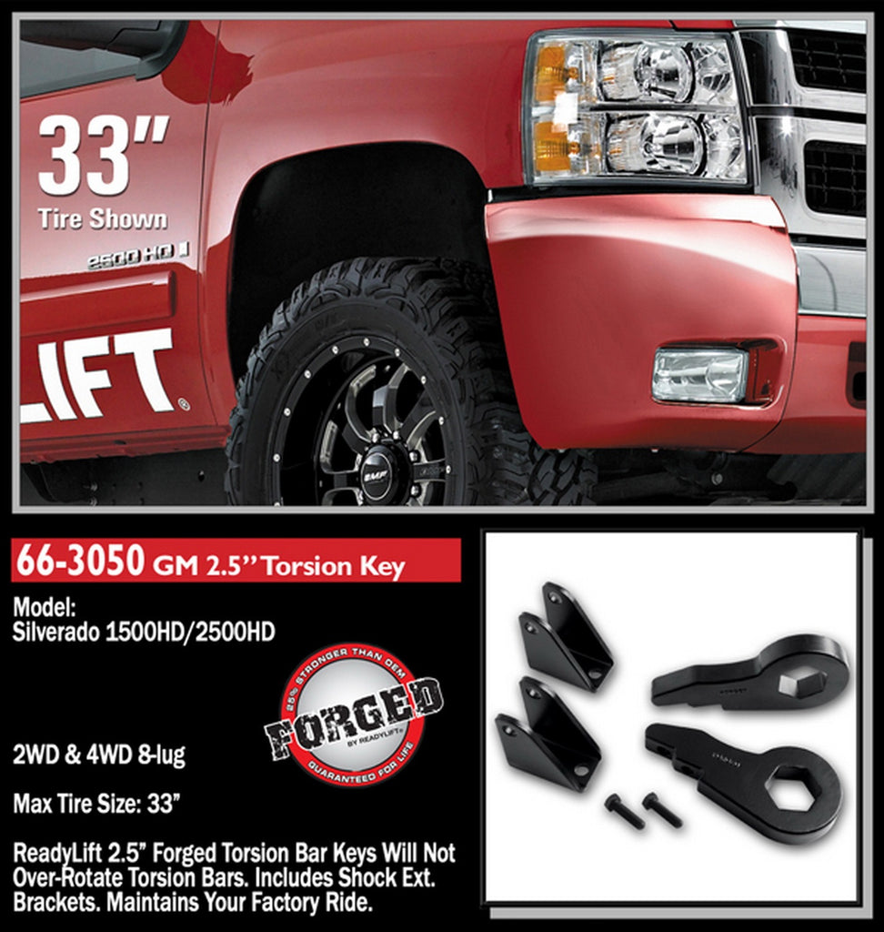 ReadyLift 2000-10 CHEV/GMC 2500/3500HD 2.5'' Front Leveling Kit (Forged Torsion Key)-66-3050