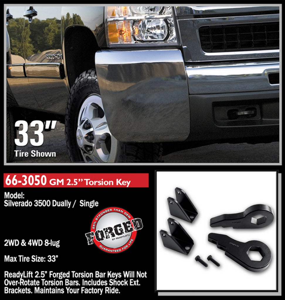 ReadyLift 2000-10 CHEV/GMC 2500/3500HD 2.5'' Front Leveling Kit (Forged Torsion Key)-66-3050