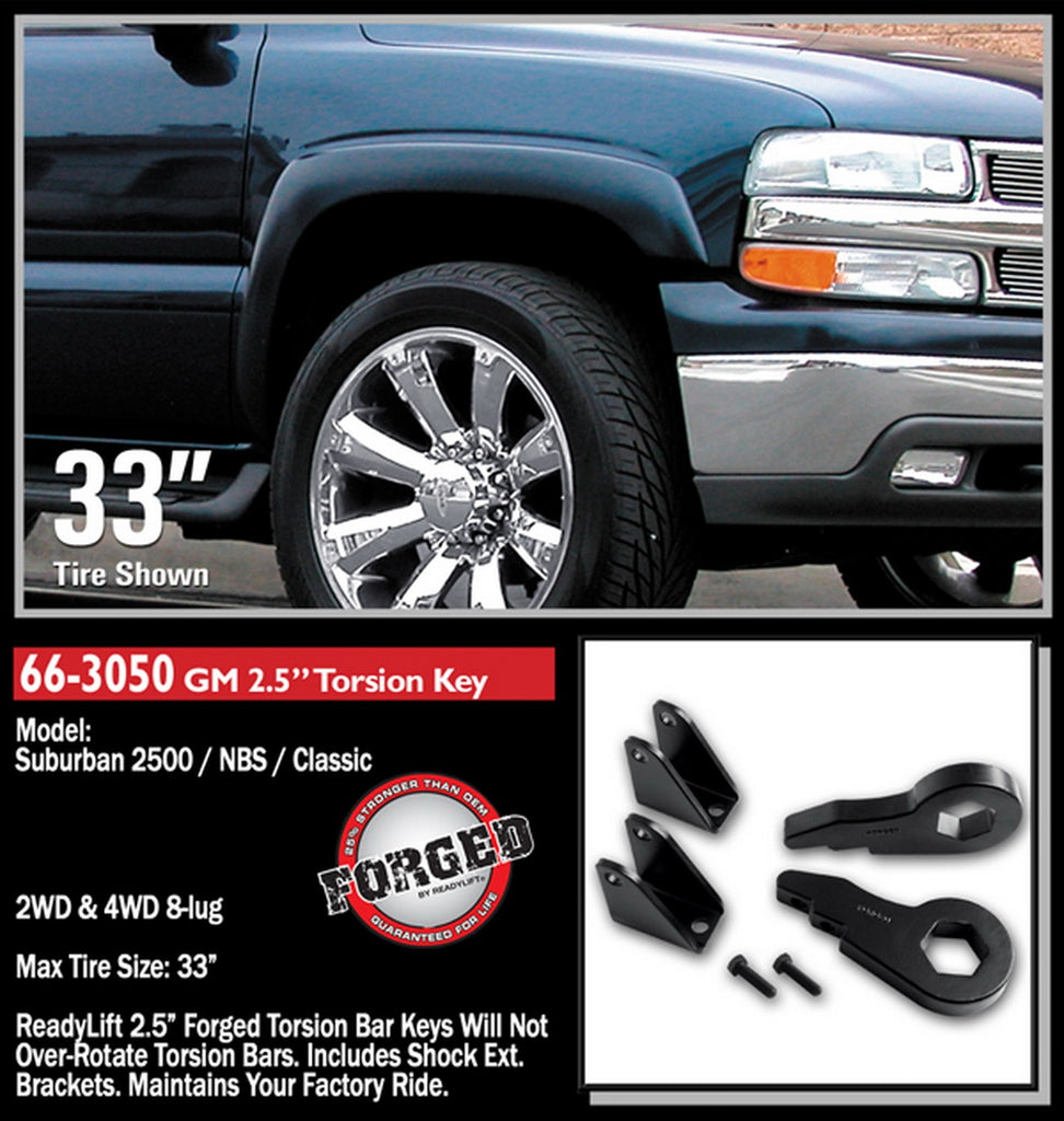 ReadyLift 2000-10 CHEV/GMC 2500/3500HD 2.5'' Front Leveling Kit (Forged Torsion Key)-66-3050