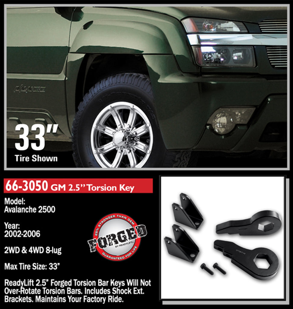 ReadyLift 2000-10 CHEV/GMC 2500/3500HD 2.5'' Front Leveling Kit (Forged Torsion Key)-66-3050