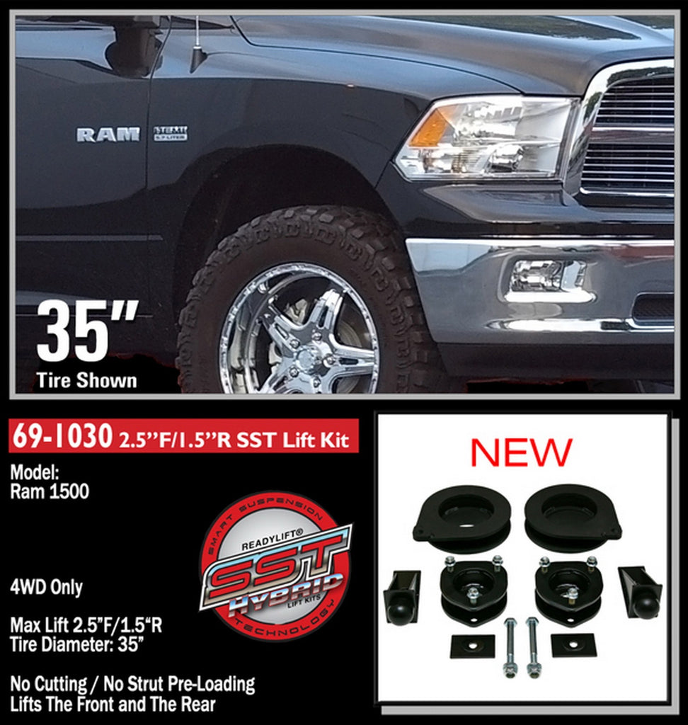 ReadyLift 2009-12 DODGE-RAM 1500 2.5'' Front with 1.5'' Rear SST Lift Kit-69-1030