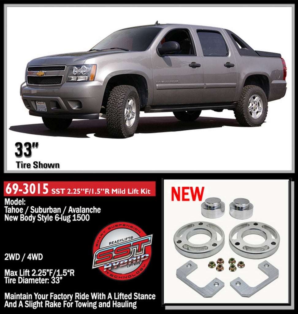 ReadyLift 2007-18 GM AVLNCH/TAH/SUB/YUKON XL/ESCLDE 1.5'' F with 1.5'' R SST Lift Kit-69-3015