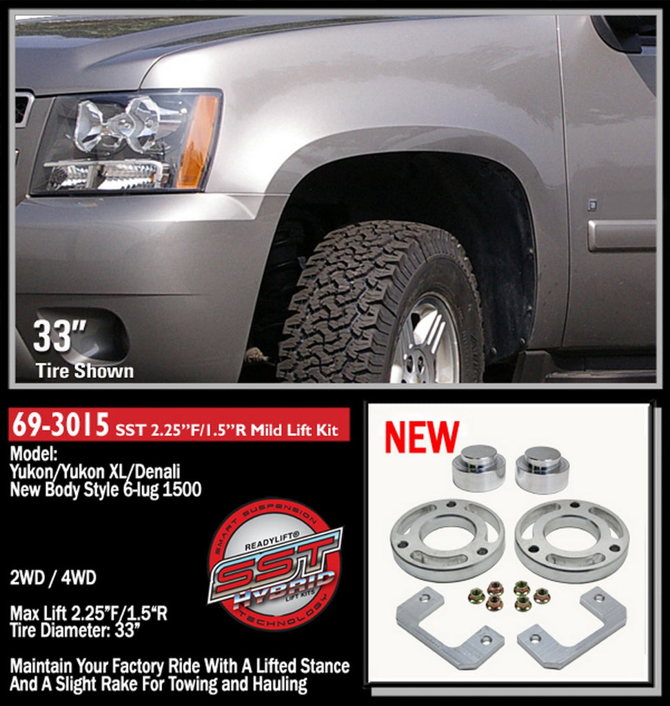 ReadyLift 2007-18 GM AVLNCH/TAH/SUB/YUKON XL/ESCLDE 1.5'' F with 1.5'' R SST Lift Kit-69-3015