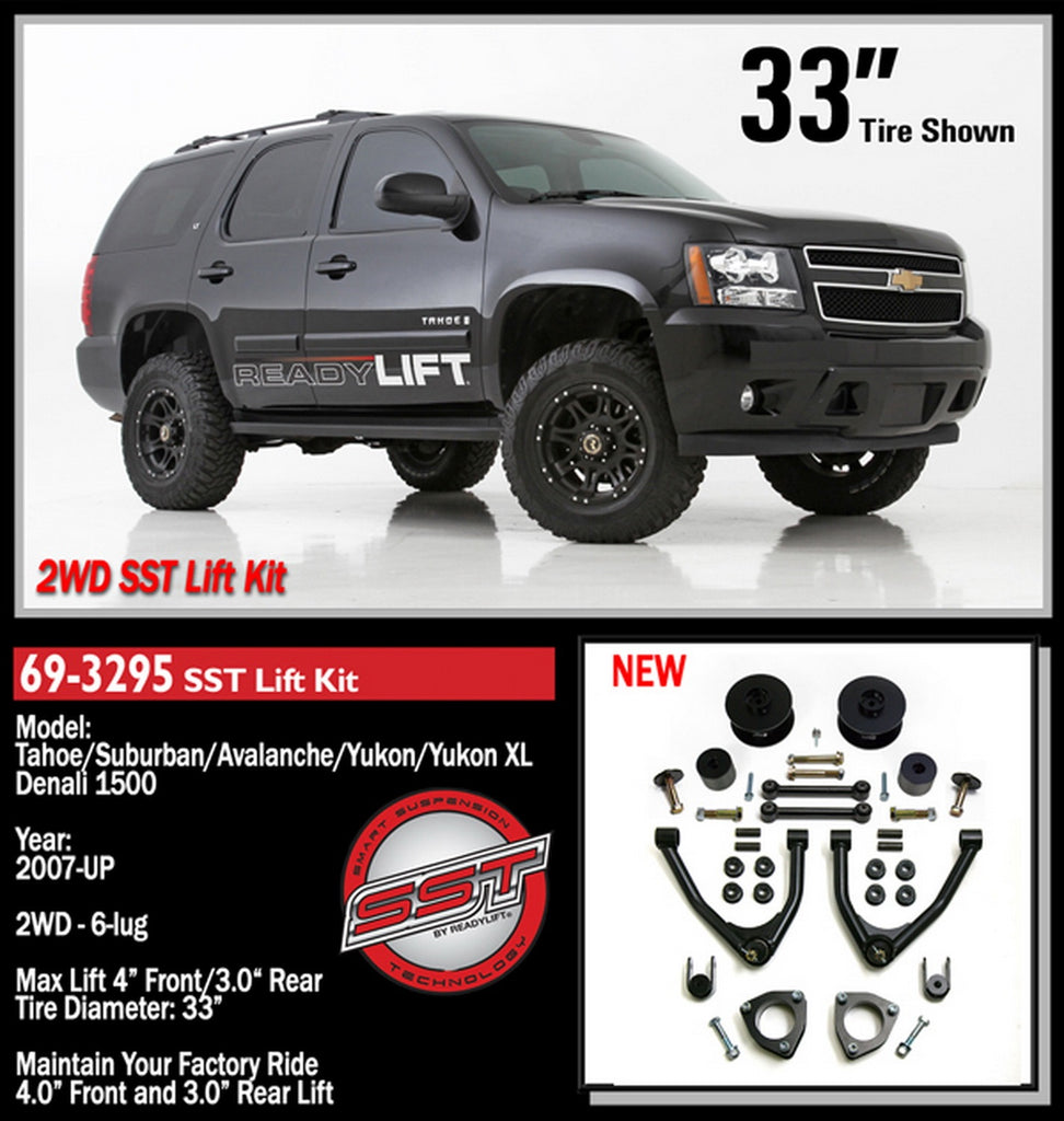 ReadyLift 2007-18 CHEV/GMC TAHOE/SUB/YUKON XL 4.0'' Front with 3.0'' Rear SST Lift Kit-69-3295