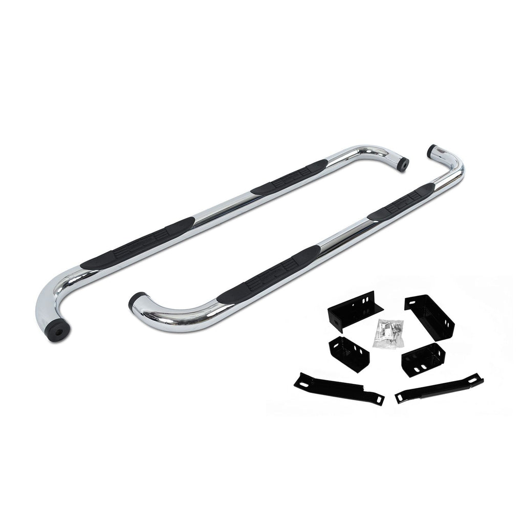 Big Country Truck Accessories 372763 - 3 Round Classic Side Bars With Mounting Bracket Kit  - Chrome