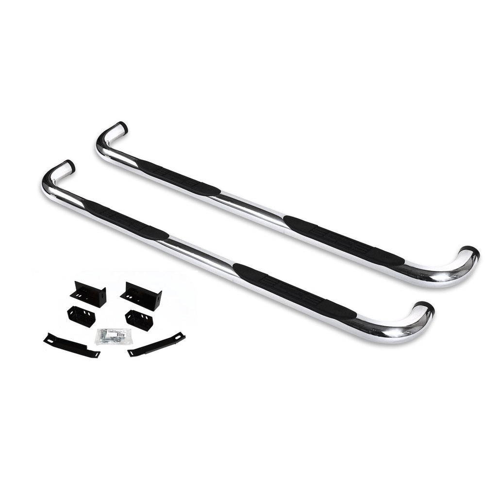 Big Country Truck Accessories 372764 - 3 Round Classic Side Bars With Mounting Bracket Kit - Polished Stainless Steel