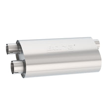 Load image into Gallery viewer, Specialty Muffler Transverse Flow 2.5 in. Single Inlet/ 2.5 in. Dual Outlet 6 in. x 10.25 in. Oval x 19 in. Long Body NotchedNecks