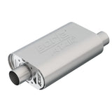 CrateMuffler Muffler Chevrolet Small Block 350/ 383/ 406 CID V8 High Output 2.5in Offset Inlet/ 2.5in Center Outlet ATAK