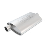 ProXS Muffler 2.25in Offset Inlet/ 2.25in Center Outlet 4in x 9.5in Oval x 14in Long Body