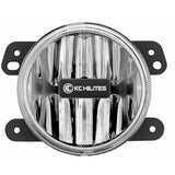 KC Hilites 4 in Gravity LED G4 - 2-Light System - SAE/ECE - 10W Fog Beam - for 07-09 Jeep JK