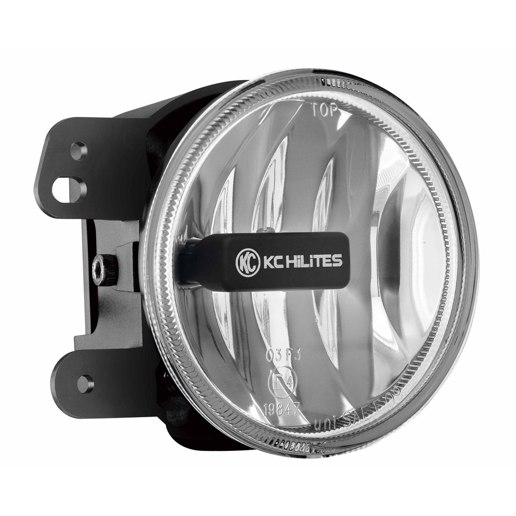 KC Hilites 4 in Gravity LED G4 - 2-Light System - SAE/ECE - 10W Fog Beam - for 07-09 Jeep JK