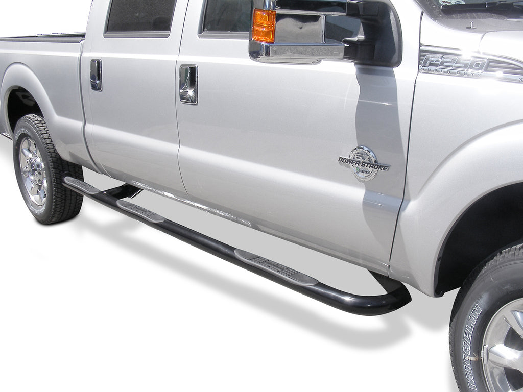 Big Country Truck Accessories 374011 - 3 Round Wheel to Wheel Side Bars With Mounting Bracket Kit - Black Powdercoat