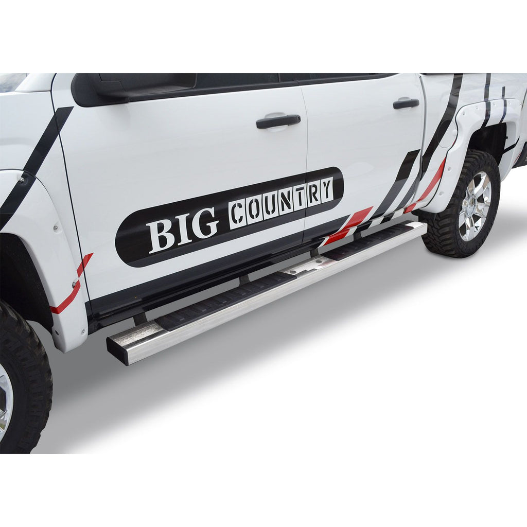 Big Country Truck Accessories 3962376806 - 6 WIDESIDER Platinum Side Bars With Mounting Bracket Kit - Polished Stainless Steel