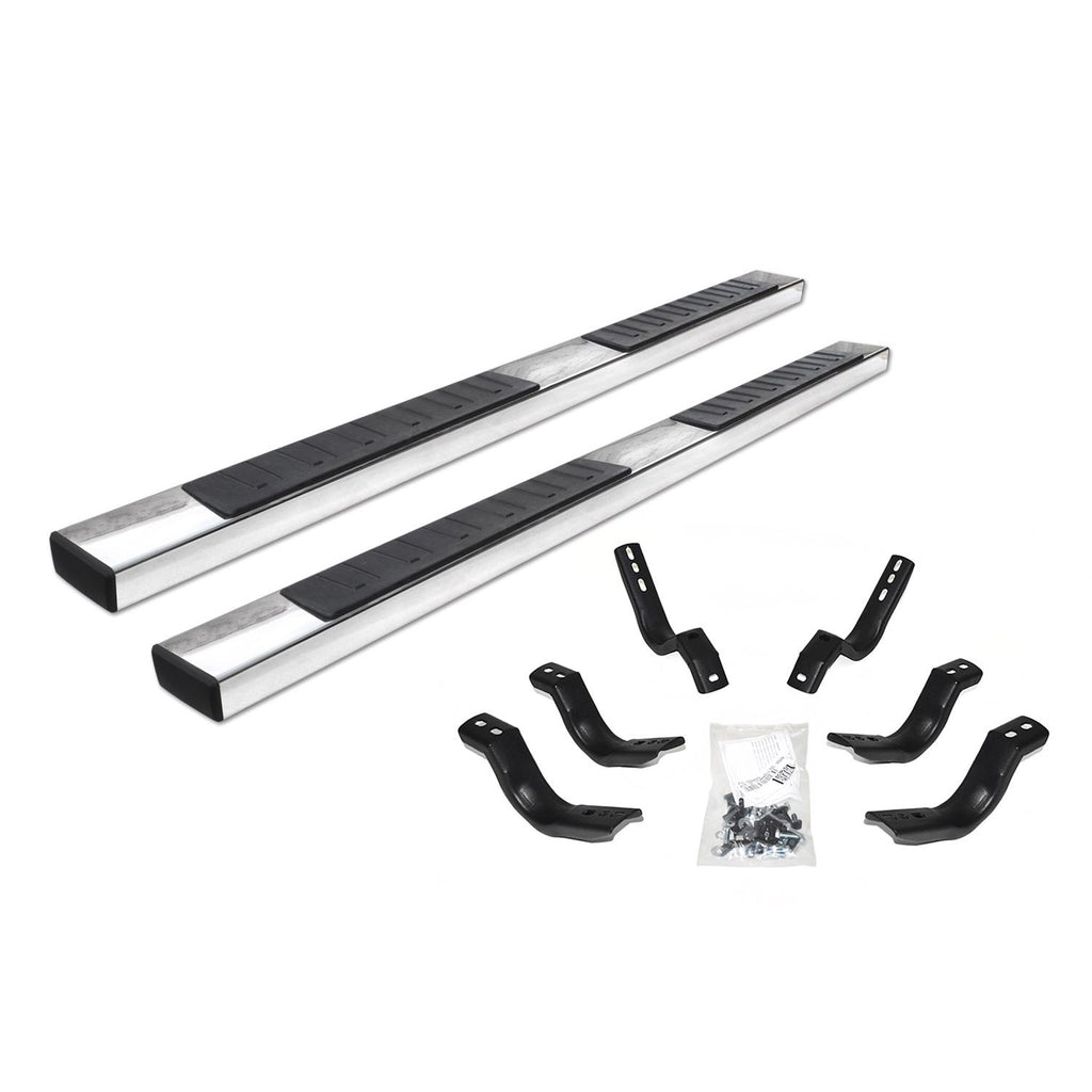 Big Country Truck Accessories 3962169876 - 6 WIDESIDER Platinum Side Bars With Mounting Bracket Kit - Polished Stainless Steel