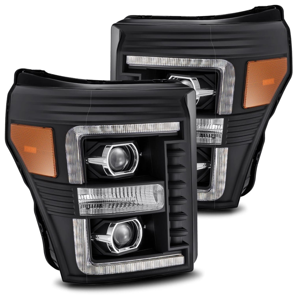 AlphaRex-LED Projector Headlights Plank Style Design Black