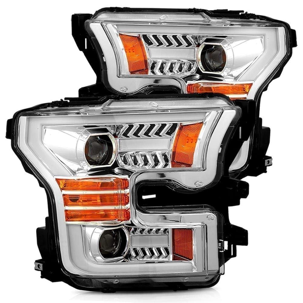 AlphaRex Projector Headlights Plank Style Design Chrome 880157