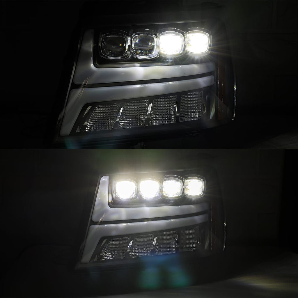 AlphaRex LED Projector Headlights Plank Style Design Gloss Black 880287