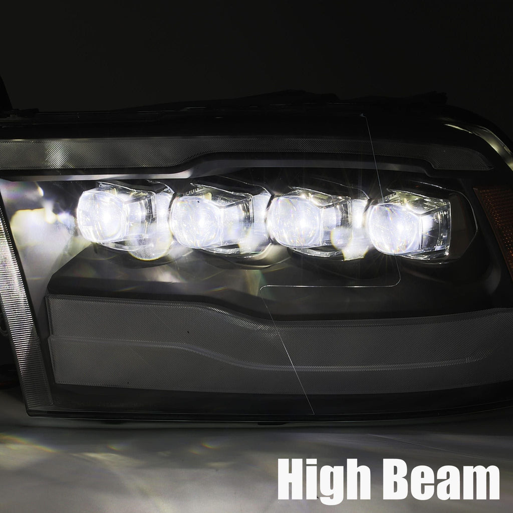 AlphaRex LED Projector Headlights Plank Style Design Midnight Black 880541