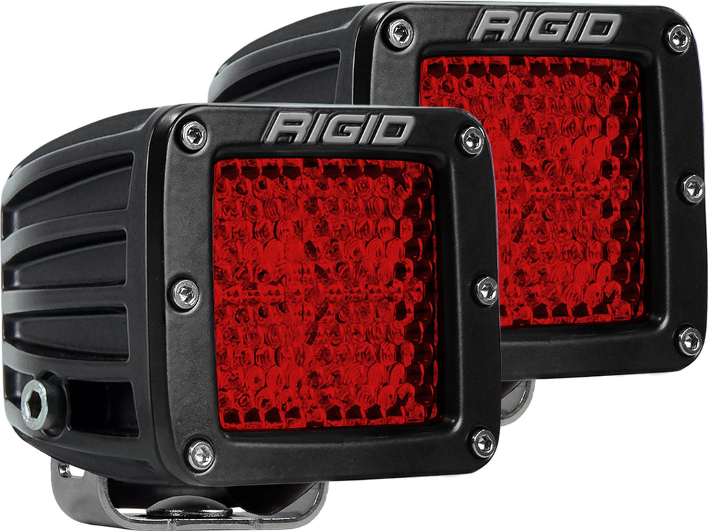 Rigid Industries D-SERIES DIFFUSED REAR FACING HIGH/LOW SM RED SET OF 2 90153