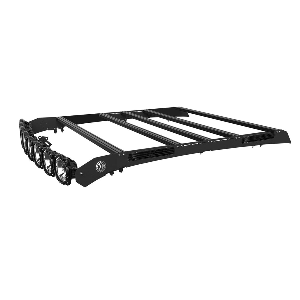 KC Hilites M-RACK KIT - 50 in Pro6 Light Bar Roof Rack - Side Blackout Plates - 99-16 Ford F250 / F350 / F450 Super Cab