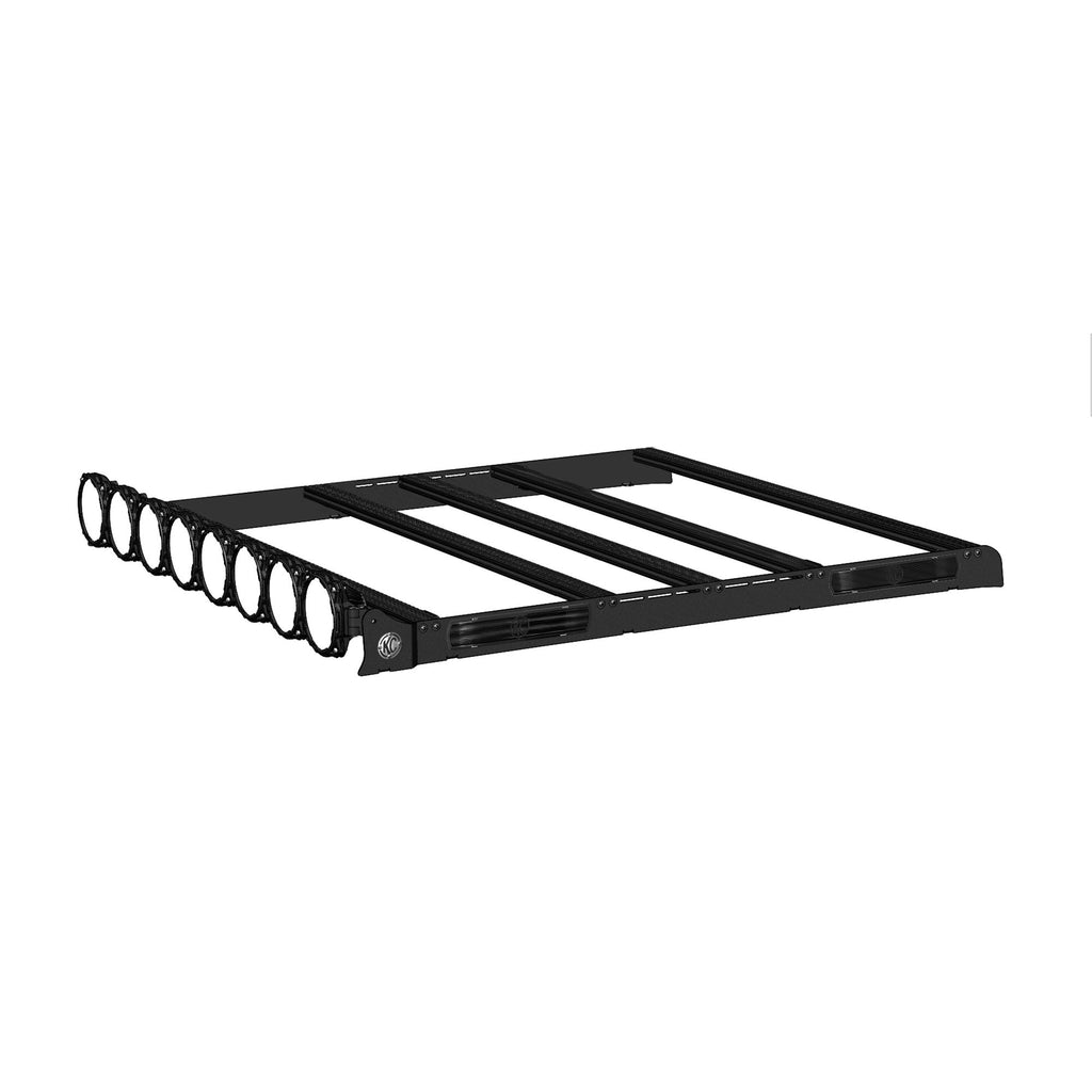 KC Hilites M-RACK KIT - 50 in Pro6 Light Bar Roof Rack - Side Blackout Plates - for 07-18 Jeep JK Unlimited