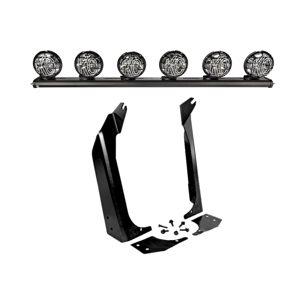 KC Hilites 50 in KC Xross Bar - Overhead - Apollo Pro Halogen - 6-Light System- 600W Combo Beam - 97-06 Jeep TJ