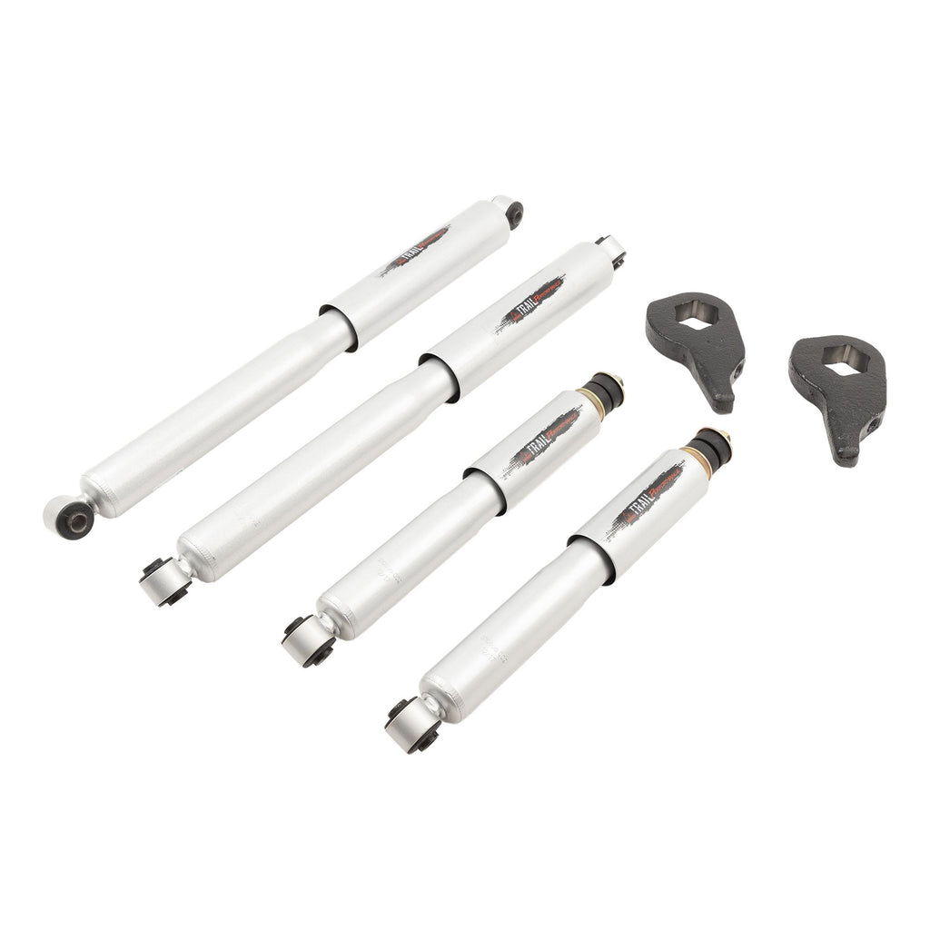 BELLTECH 1026SP LEVELING KITS 1-3 in. Adjustable Torsion Bar Key Inc. Front and Rear Trail Performance Shocks 2002-2005 Dodge Ram 1500 4wd (All Cabs) 1 in.-3 in.