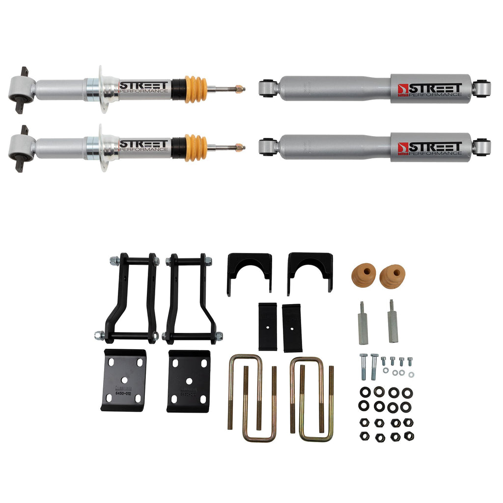 BELLTECH 1045SP LOWERING KITS FRONT AND REAR COMPLETE KIT W/ STREET PERFORMANCE SHOCKS 2019-2023 FORD RANGER 4WD (ALL CABS) 2IN. F / 4IN. R