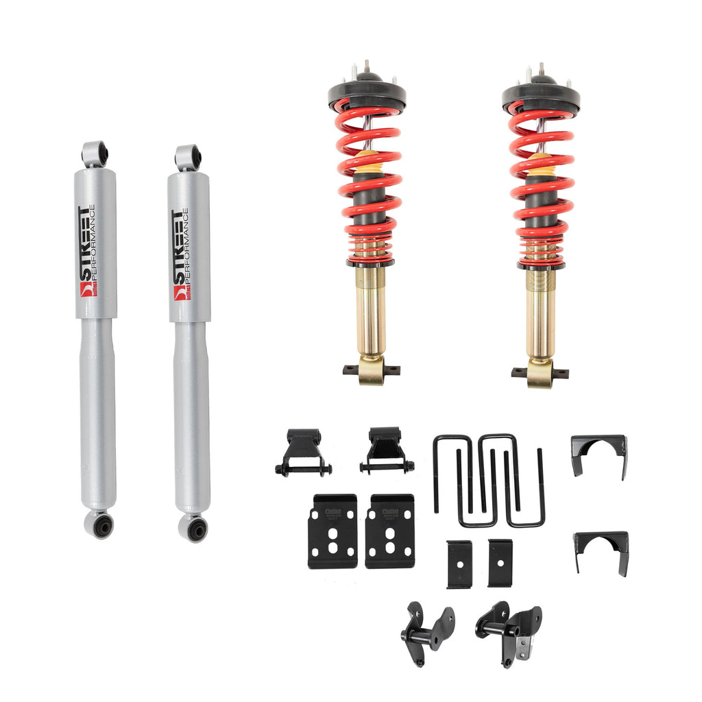 BELLTECH 1054SPC PERF COILOVER KIT Complete Kit Inc. Height Adjustable Front Coilovers 2021+ Ford F-150 4WD -1in. to -3.5in.F / -5.5in.R