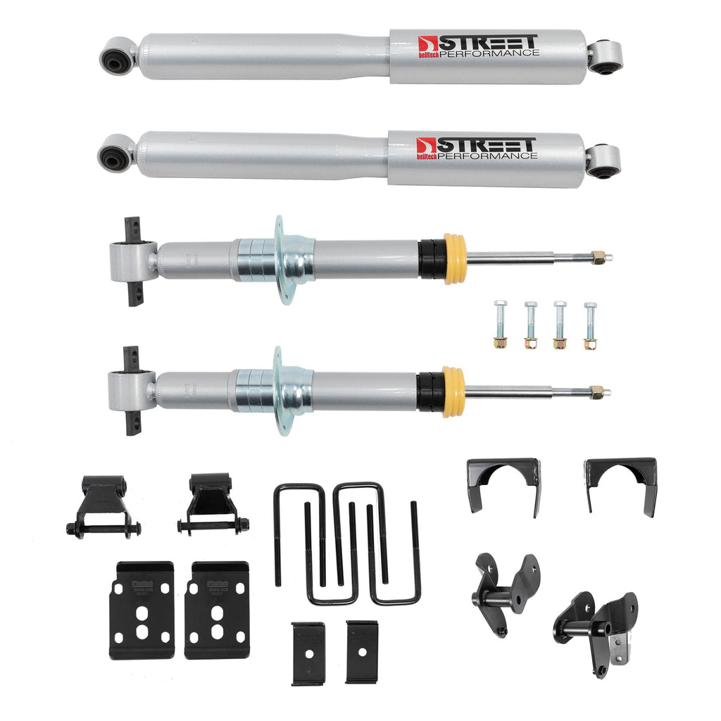 BELLTECH 1054SP LOWERING KIT Front And Rear Complete Kit W/ Street Performance Struts/Shocks 2021+ Ford F-150 4WD -1in. to -3.5in. F / -5.5in. R