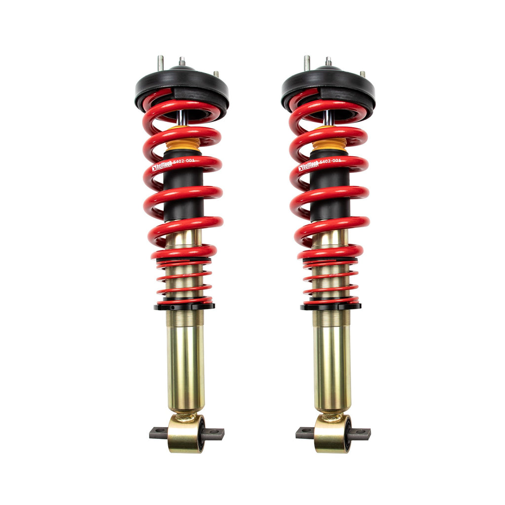 BELLTECH 15001 COILOVER KIT Factory Preset Fixed Damping, 1-3 in. Height Adjustable Drop 2015-2019 Ford F150 (All Cabs) 2wd/4wd Coilover Struts only (fixed dampening) 1 in.-3 in. Drop