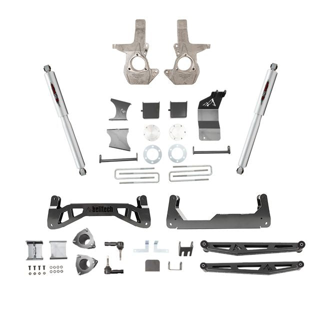 BELLTECH 150203BK LIFT KIT 7 in. Lift Kit Inc. Rear Trail Performance Shocks Only 2016-2018 Silverado / Sierra 1500 4wd (Ext & Crew Cab) 7 in. Lift