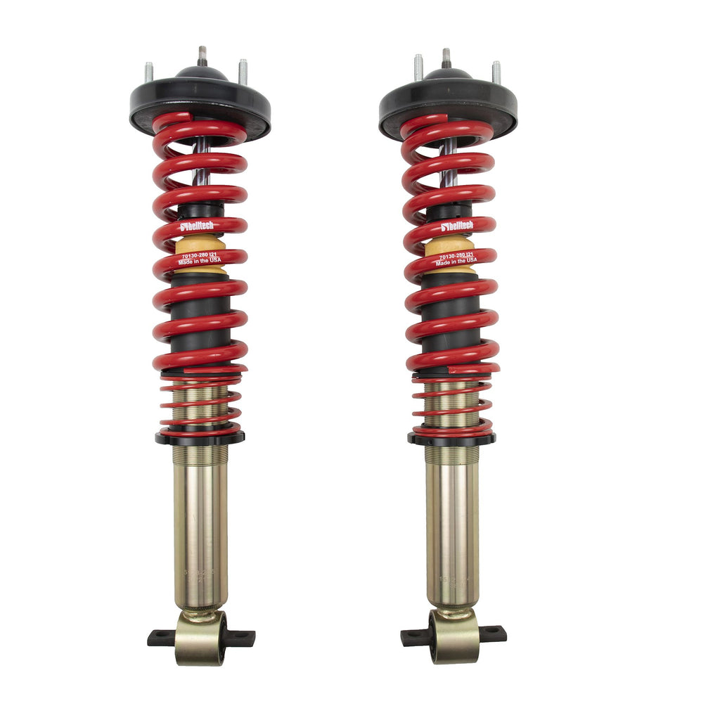 BELLTECH 15128 COILOVER KIT Factory Preset Fixed Damping, 0-3in. Height Adjustable Level 2021 Ford F-150 2WD (All Cabs) 0-3in. Level