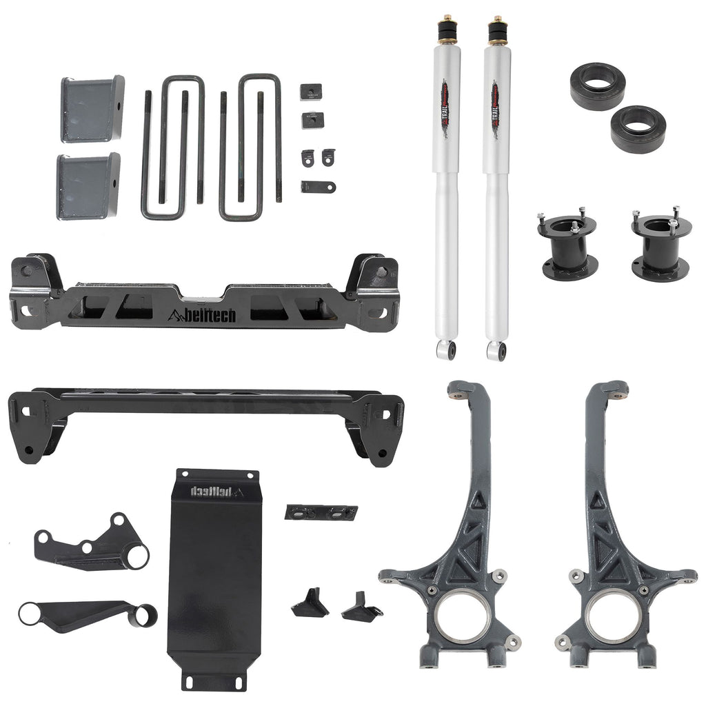 BELLTECH 154301BK6 LIFT KIT 6in. Lift Kit Inc. Rear Trail Performance Shocks Only 2016-2021 Toyota Tacoma 4wd (All Cabs)(Exc. TRD PRO) 6in. Lift