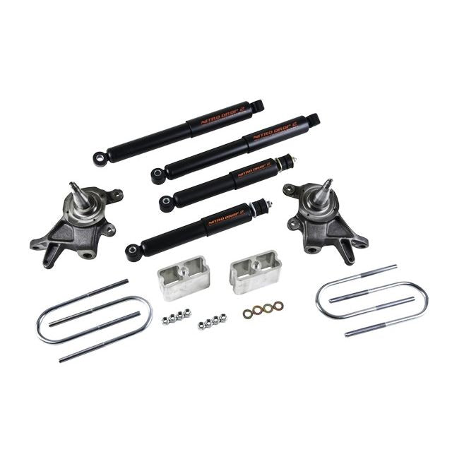 BELLTECH 439ND LOWERING KITS  Front And Rear Complete Kit W/ Nitro Drop 2 Shocks 1998-2000 Nissan Frontier (all except: crew cab) 2 in. F/3 in. R drop W/ Nitro Drop II Shocks