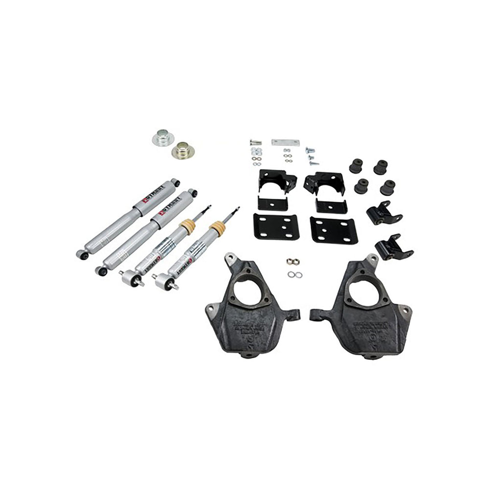 BELLTECH 644SP LOWERING KITS  Front And Rear Complete Kit W/ Street Performance Shocks 2007-2013 Chevrolet Silverado/Sierra (Std Cab) 3 in. or 4 in. F/7 in. R drop W/ Street Performance Shocks