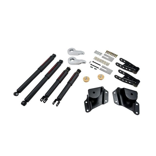 BELLTECH 654ND LOWERING KITS  Front And Rear Complete Kit W/ Nitro Drop 2 Shocks 2005-2006 Chevrolet Silverado/Sierra (Std Cab, w/ Factory Front Torsion bar) 1 in. or 2 in. F/4 in. R drop W/ Nitro Drop II Shocks