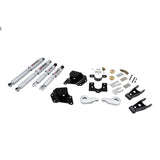 BELLTECH 659SP LOWERING KITS  Front And Rear Complete Kit W/ Street Performance Shocks 2005-2006 Chevrolet Silverado/Sierra (Ext Cab, w/ Factory Front Torsion bar) 1 in. or 2 in. F/4 in. R drop W/ Street Performance Shocks