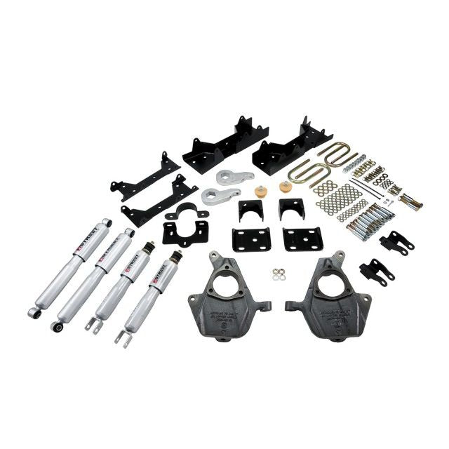 BELLTECH 662SP LOWERING KITS  Front And Rear Complete Kit W/ Street Performance Shocks 2005-2006 Chevrolet Silverado/Sierra (Ext Cab, w/ Factory Front Torsion bar) 3 in. or 4 in. F/6 in. R drop W/ Street Performance Shocks