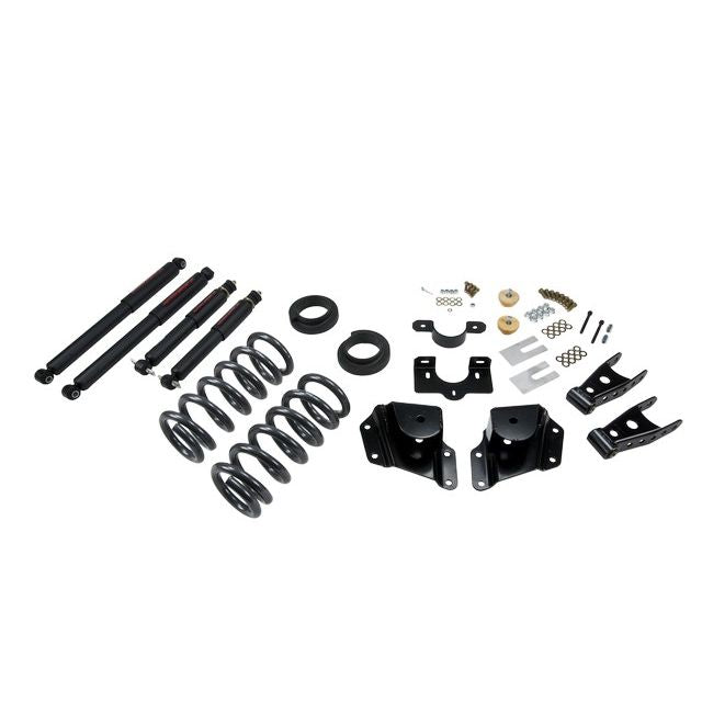 BELLTECH 670ND LOWERING KITS  Front And Rear Complete Kit W/ Nitro Drop 2 Shocks 1999-2006 Chevrolet Silverado/Sierra (Ext Cab) 2 in. or 3 in. F/4 in. R drop W/ Nitro Drop II Shocks