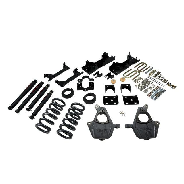 BELLTECH 671ND LOWERING KITS  Front And Rear Complete Kit W/ Nitro Drop 2 Shocks 2001-2006 Chevrolet Silverado/Sierra (Ext Cab) 4 in. or 5 in. F/6 in. R drop W/ Nitro Drop II Shocks