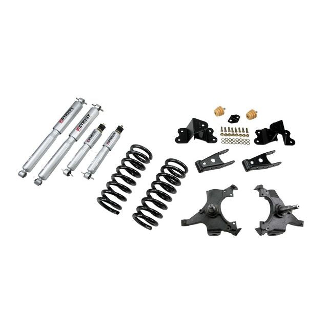 BELLTECH 687SP LOWERING KITS  Front And Rear Complete Kit W/ Street Performance Shocks 1992-1998 Chevrolet Silverado/Sierra C1500 (Std Cab, ext 454 SS) 3 in. F/4 in. R drop W/ Street Performance Shocks