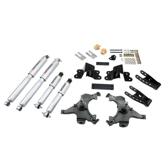 BELLTECH 690SP LOWERING KITS  Front And Rear Complete Kit W/ Street Performance Shocks 1988-1998 Chevrolet Silverado/Sierra C1500 (Ext Cab) 2 in. F/4 in. R drop W/ Street Performance Shocks