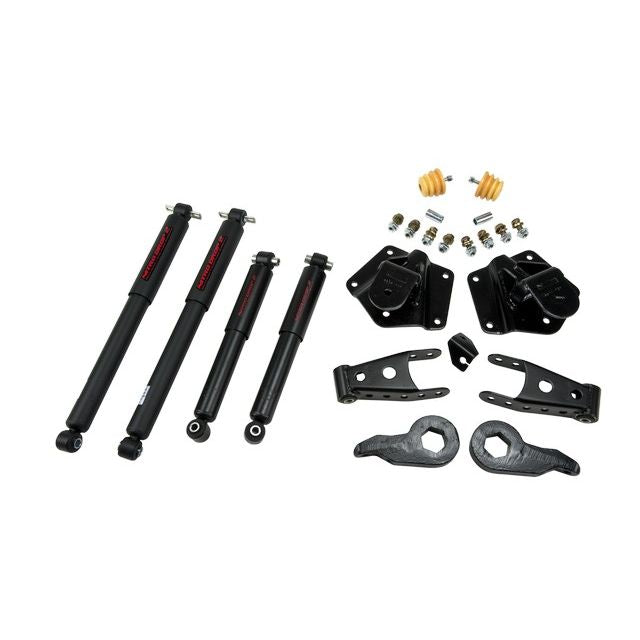 BELLTECH 763ND LOWERING KITS  Front And Rear Complete Kit W/ Nitro Drop 2 Shocks 1995-1999 Chevrolet Tahoe/Yukon (4DR) 92-94 Chevrolet Blazer (4DR) 1 in. or 3 in. F/3 in. R drop W/ Nitro Drop II Shocks