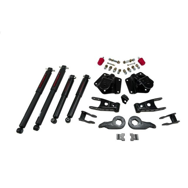 BELLTECH 764ND LOWERING KITS  Front And Rear Complete Kit W/ Nitro Drop 2 Shocks 1995-1999 Chevrolet Tahoe/Yukon (4DR) 92-94 Chevrolet Blazer (4DR) 1 in. or 3 in. F/4 in. R drop W/ Nitro Drop II Shocks