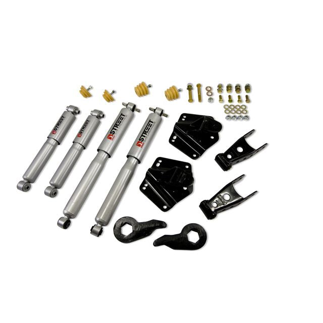 BELLTECH 765SP LOWERING KITS  Front And Rear Complete Kit W/ Street Performance Shocks 1992-1999 Chevrolet Suburban K1500 1 in. or 3 in. F/4 in. R drop W/ Street Performance Shocks