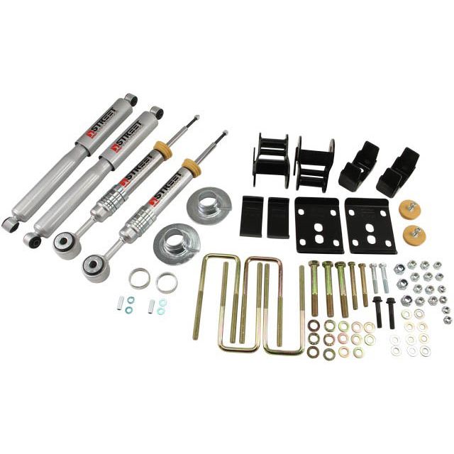 BELLTECH 983SP LOWERING KITS  Front And Rear Complete Kit W/ Street Performance Shocks 2009-2013 Ford F150 Ext & Quad Cab Short Bed +1 in. to -3 in. F/4 in. R drop W/ Street Performance Shocks