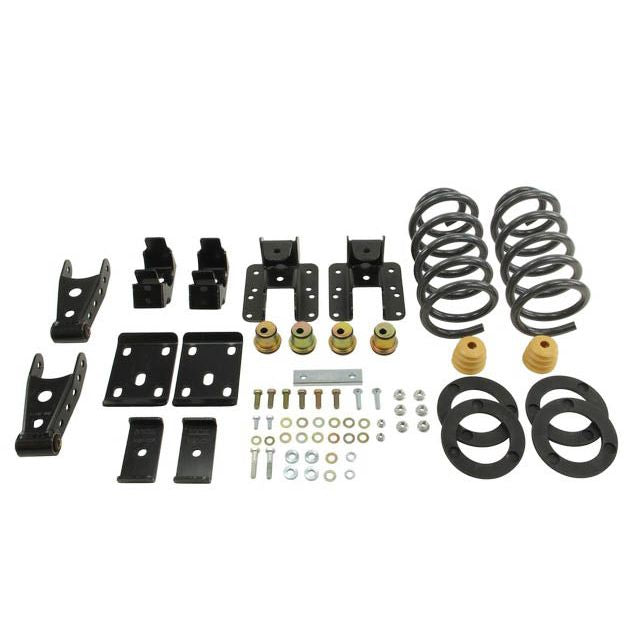 BELLTECH 987 LOWERING KITS  Front And Rear Complete Kit W/O Shocks 2014-2017 Chevrolet Silverado/Sierra (Std Cab) 2wd 1 in. or 2 in. F/4 in. R Drop W/O Shocks