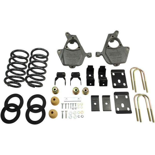 BELLTECH 989 LOWERING KITS  Front And Rear Complete Kit W/O Shocks 2014-2015 Chevrolet Silverado/Sierra (Std Cab) 2wd 3 in. or 4 in. F/7 in. R Drop W/O Shocks