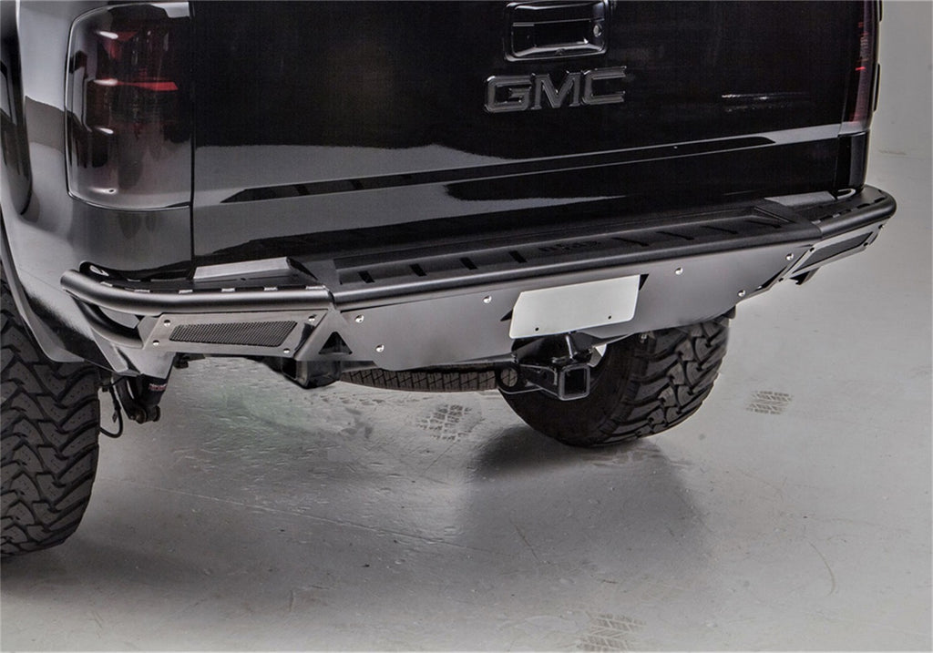 N-Fab RBS PreRunner Rear Bumper-14-18 (19 Leg/Lim) Silv/Sierra 1500-TX Blk C14RBS-H-TX